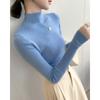 Autumn and Winter Semi High Neck Knitted Sweater Women Long Sleeve Solid Casual Base Sweaters Tops Office Lady Elegant Slim Fit Knitwear Jumper 25049