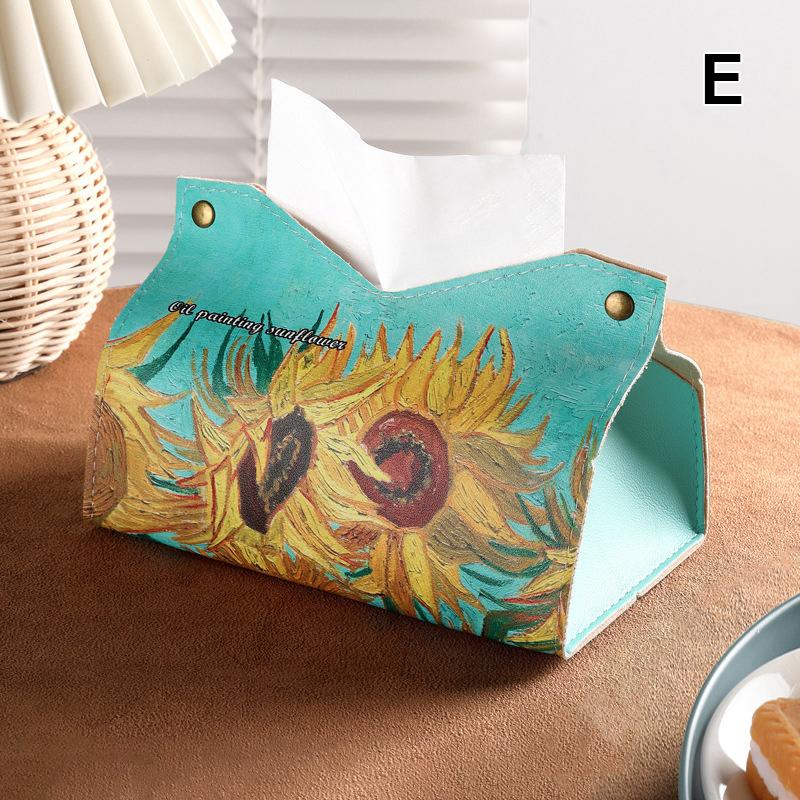 

Креативная масляная живопись салфетница коробка для салфеток дом офис экологичная кожа настольная пылезащитная коробка для хранения бумаги
