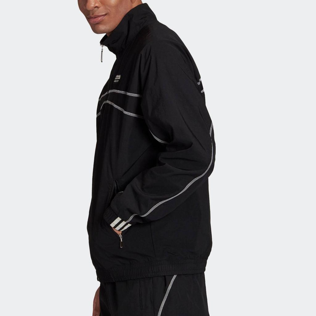 Adidas Jackets Men's Black Stand Collar Moderate Other (Unisex) Jackets GI7437
