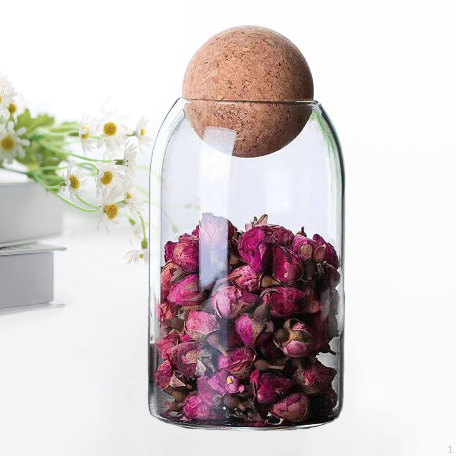 

Контейнер для хранения продуктов из прозрачного стекла с пробковой крышкой для организации кладовой M 800ml