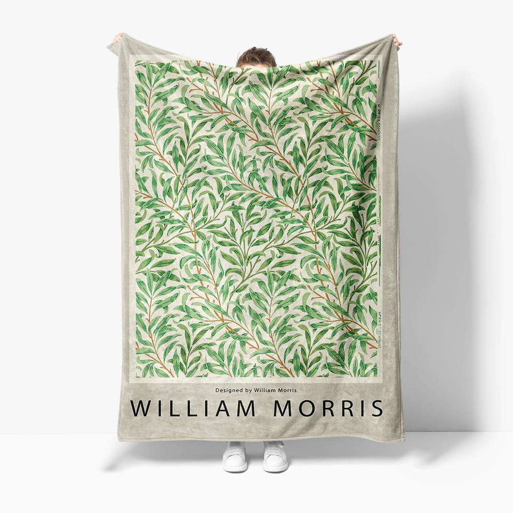 Jmg Household Supplies Unisex Coral William Morris Vintage Floral Print Blanket Throw Sofa Bed Cover Decorative Home Textile