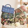 Design Pieghevole Cesto Portabiancheria in Tessuto Borsa Shopper con Fantasia Floreale Organizer Morbido da Scrivania Uso Domestico