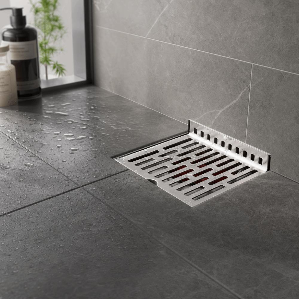 304 Stainless Steel Side Drain Right Angle Design Side Floor Drain Wall Corner Drain  Kitchen