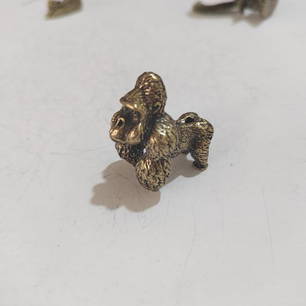 Bronze Gorilla Adler Ornament: Kleiner Vogel & Zazen Frosch Tisch-Briefbeschwerer-Skulptur im Antik-Stil
