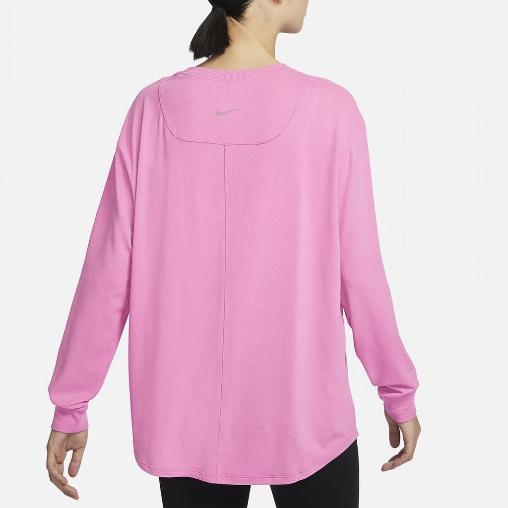 Nike Crew Neck Pullover Long Sleeve T-Shirt Women Tops Pink FN2818-675