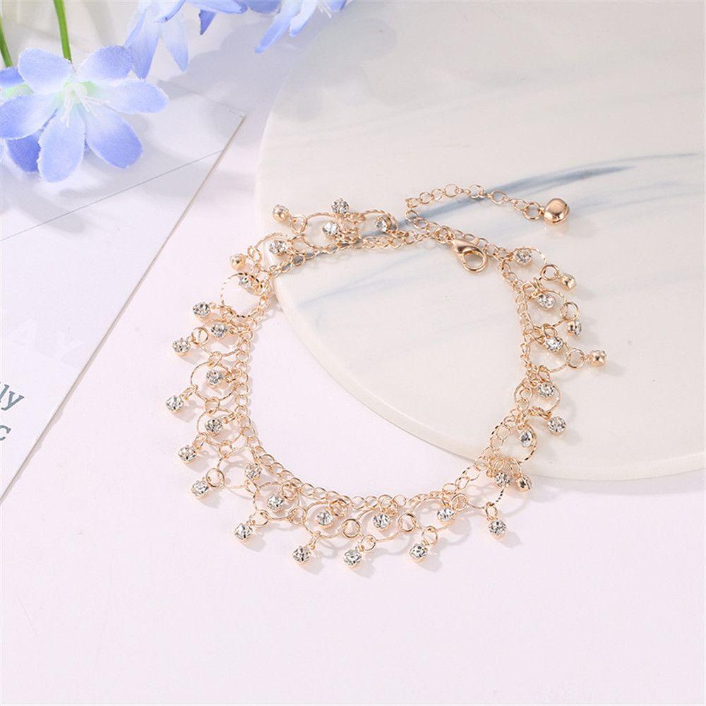 Jewelry Gift Stylish Alloy Yoga Dance Tassel Zircon Foot Chain Anklet