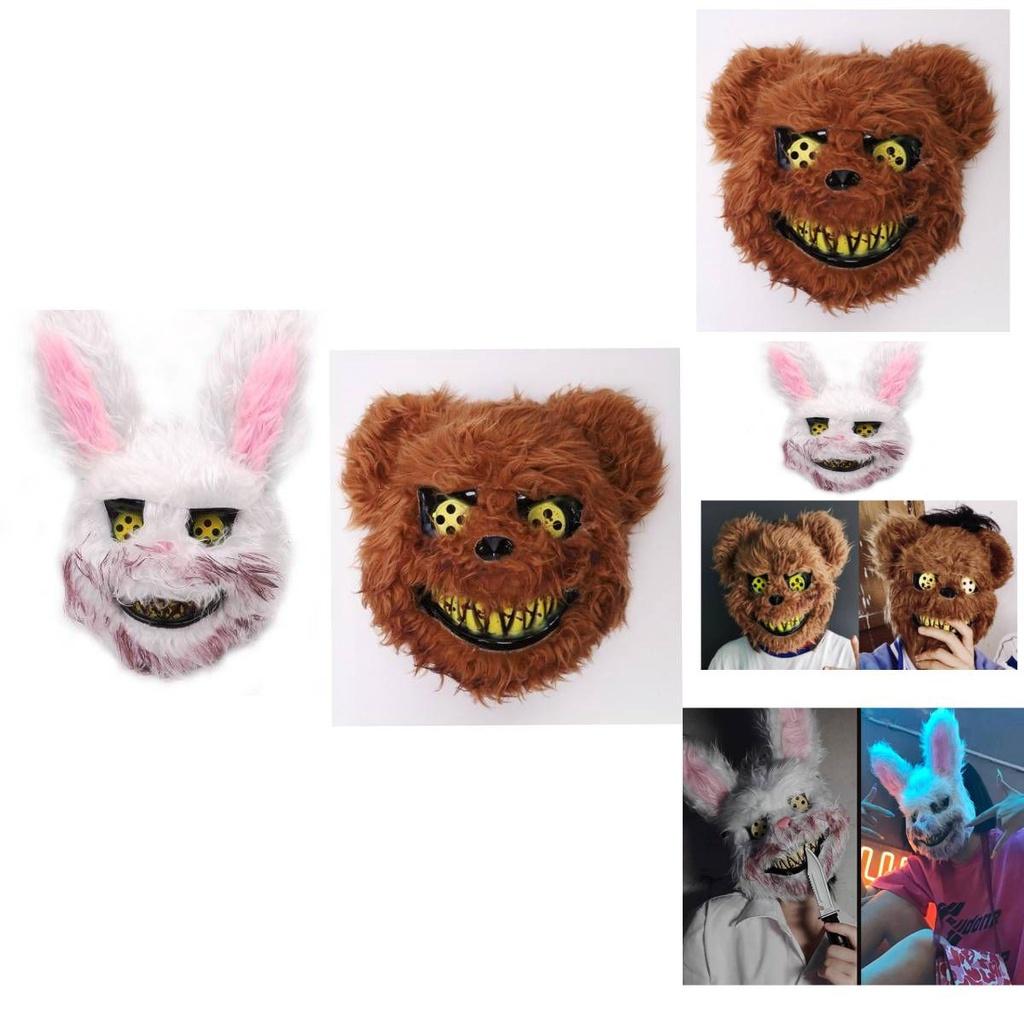 Halloween Creepy Bloody Bear Rabbit Mask For Cosplay Party Performance