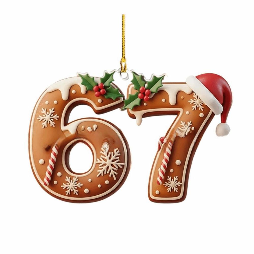 Santa Says Six Seven Christmas Tree Ornaments Acrylic DIY Christmas Pendants Funny Hanging Xmas Hanging Decoration