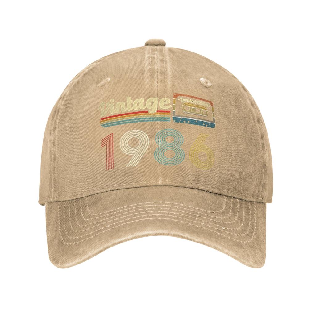 Vintage 1986 36th Birthday 40 Years Old Gift Cassette Tape Baseball Cap Hunting Trucker Hat Men Women Cool Design Snapback Cap