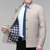 Middle-aged Men's Dad's Autumn Business Casual Jacket Simple Solid Color Thin Lapel Jacket Spring and Autumn Top