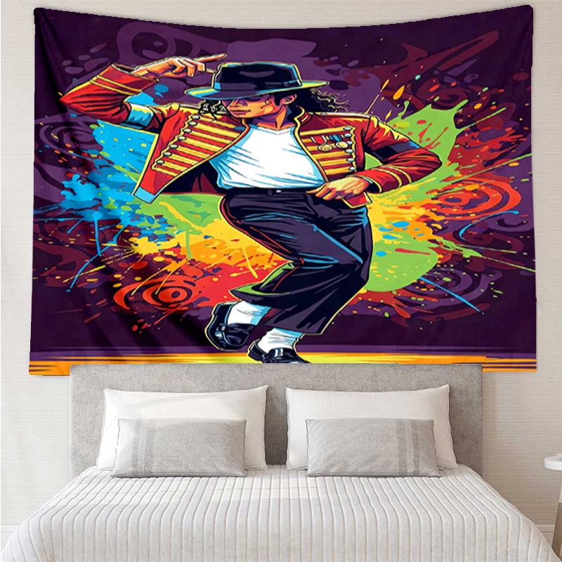 Michael-Jackson Print Tapestry, Backdrop, Easy Setup, Ideal for Bedroom, Office & Living Room, with Aesthetic Wall Hanging Decor.