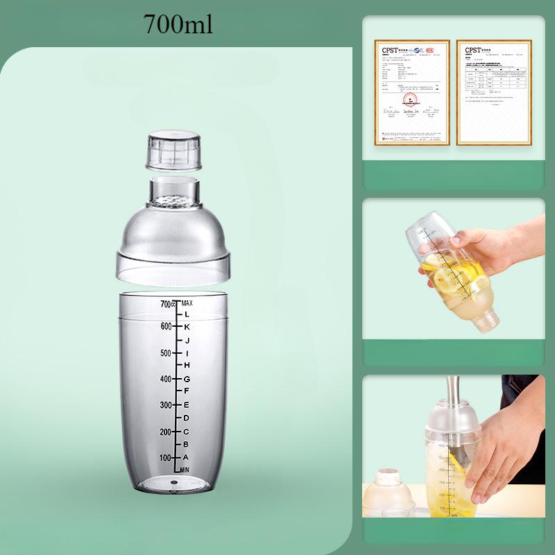 350ml/500ml/700ml/1000ml Shaker Bottle Plastic Cocktail Shaker Mixer Drinks Juice Milk Tea Wine Manual Shaker Cup Home Bar Tools