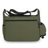 Multi-Zipper Pocket Men Shoulder Crossbody Bag with Bottler Holder Large Space Casual Messenger Bag for Outdoor Daily Use