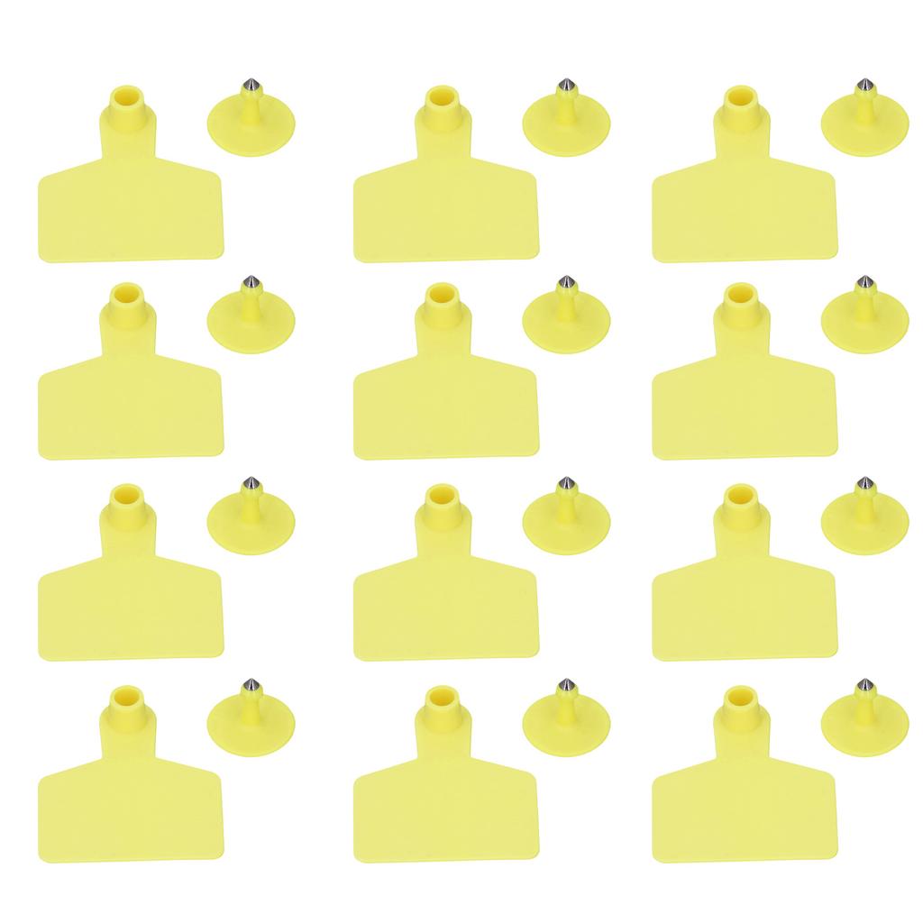 100 Piece Blank Tags for Calves Blank Identification Ear Tag for Cattle Cows Pigs Goats Sheep Calf