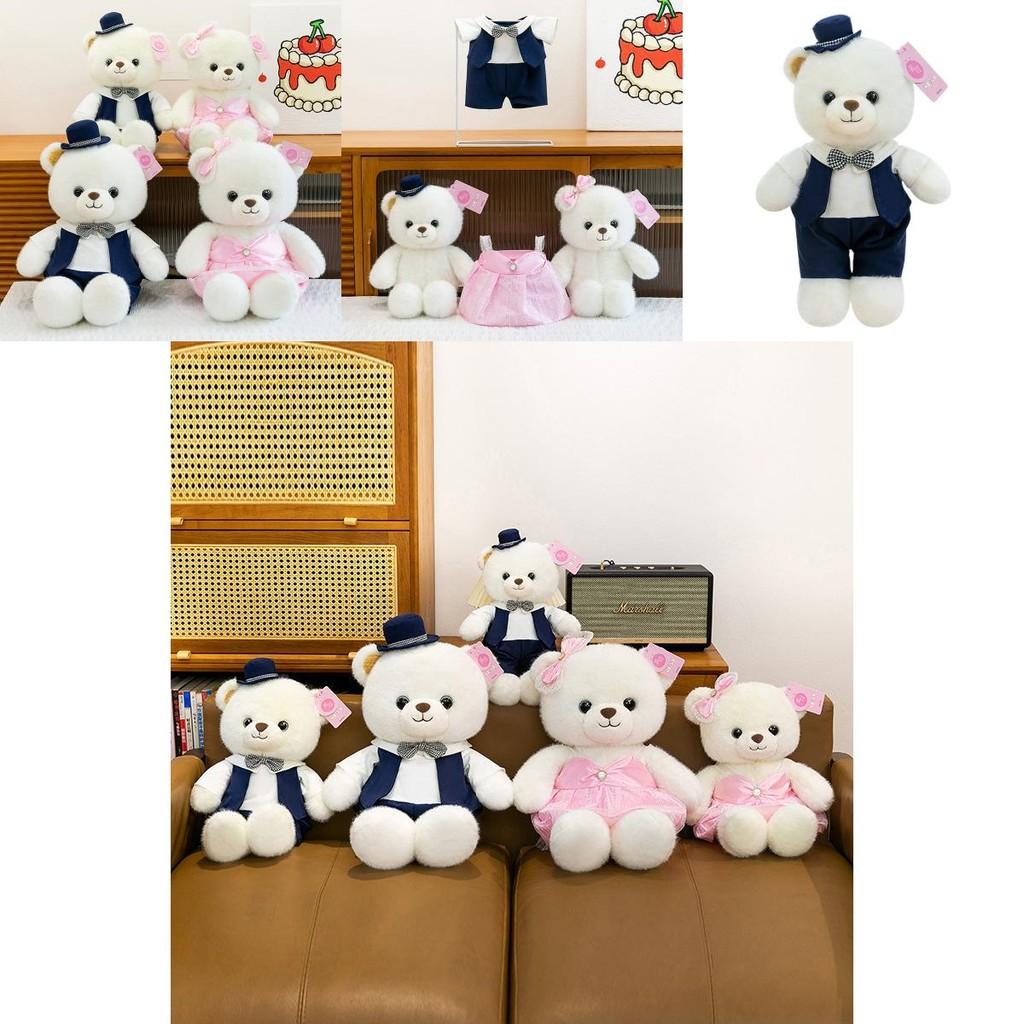 Cute Wedding Groom And Bride Teddy Bear Plush Toy Doll For Wedding Decor And Couples Gift