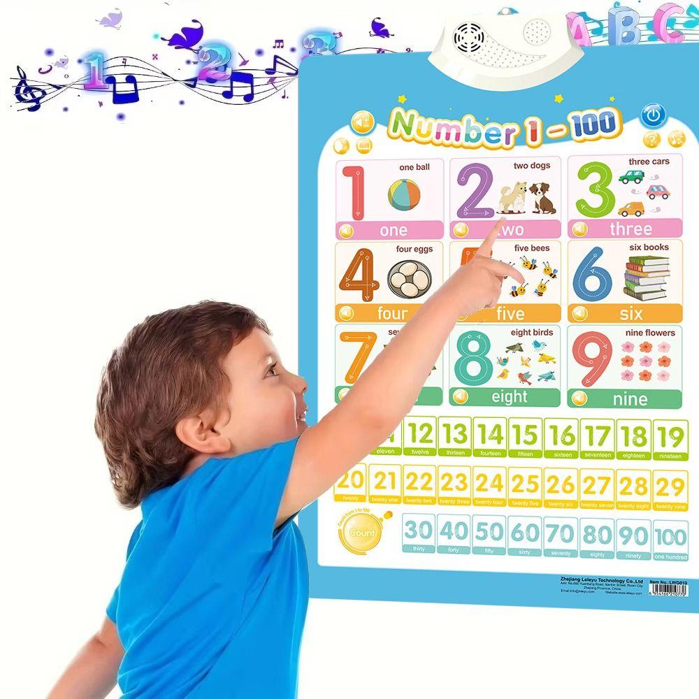 PVC Kids Learning Talking Poster Number Anima Electronic Toddler Alphabet  Boys and Girls