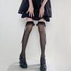 Women Sweet Summer Silky Thigh High Stocking Harajuku Lolita Ultra-Thin Transparent Lace Bow Ribbed Elastic Over Knee Long Socks