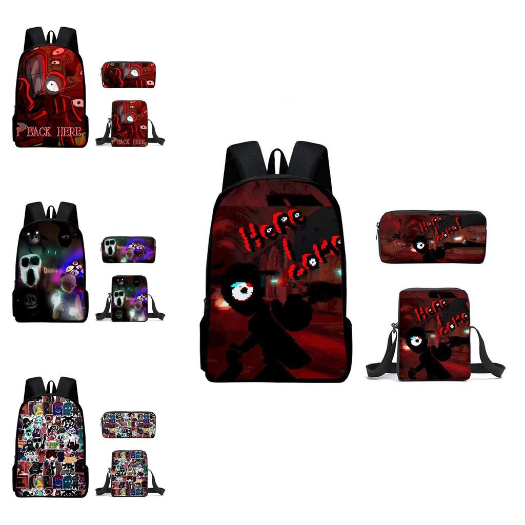 Roblox Doors Kids School Backpack With Breathable Oxford Material For Elementary Students