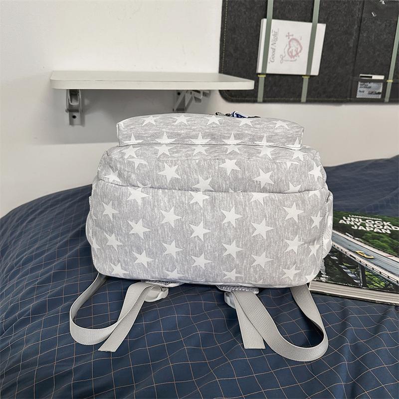 College Style Student Schoolbag Star Printed Large Capacity Backpack