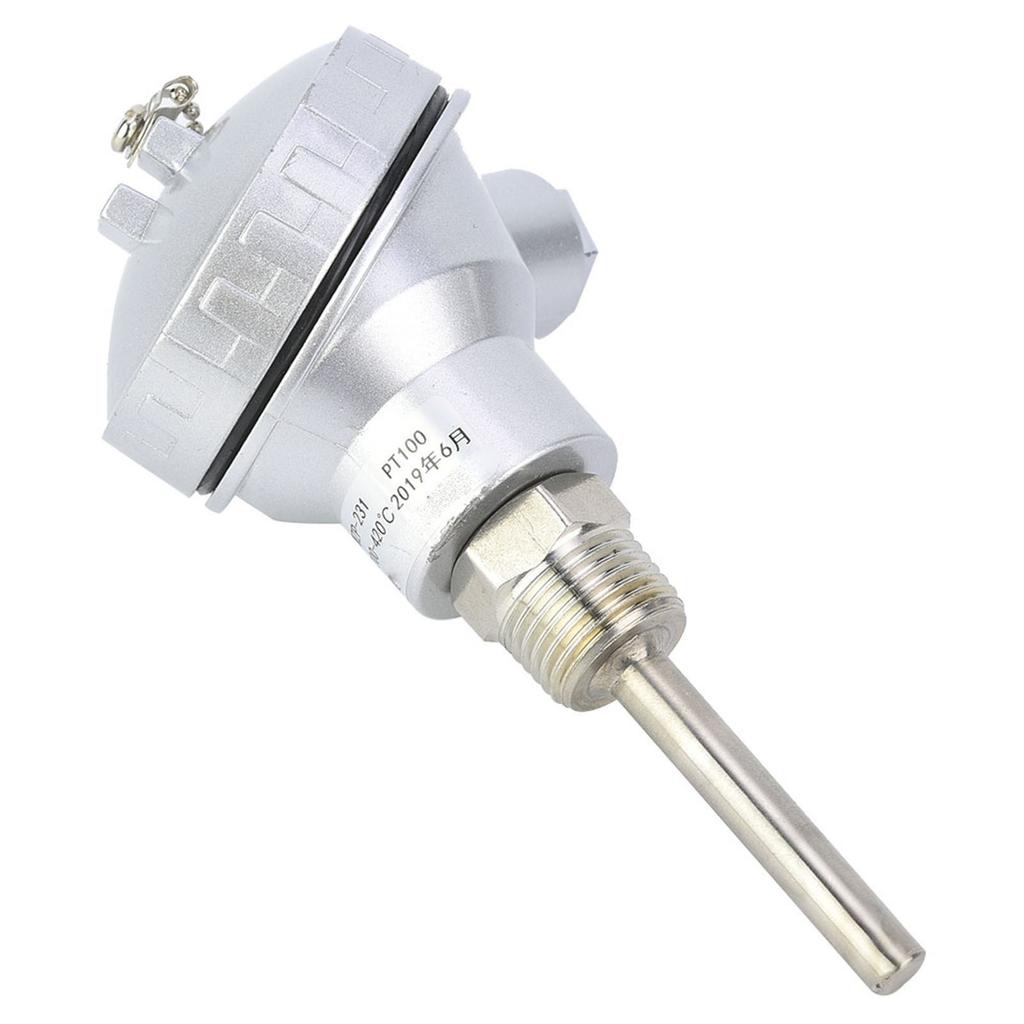 PT100 50/100/200mm Temperaturfühler Sonde 1/2' NPT Gewinde Thermoelement Edelstahl Anschlusskopf Messzugang