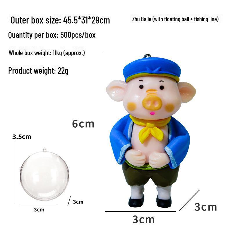 PVC 'Journey To the West' 5-Piece Set: Wukong, Zhu Bajie, White Dragon Horse Fish Tank Ornaments & Micro Landscape Crafts