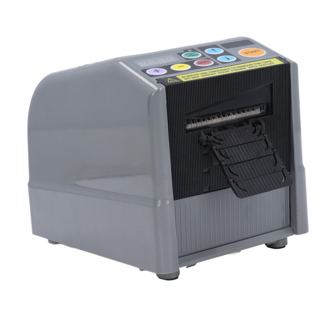 Distribuitor Automat de Bandă Tăietor Mașină Electrică de Tăiat Panglică Lățime 6‑60mm Lungime 999mm pentru Expediere Ambalare Cadouri Gri