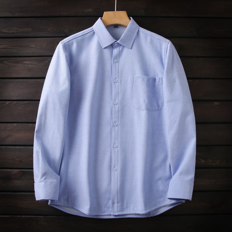 Plus Size! Plus Velvet Thickening! Foreign Trade Tail Goods Men's Winter Warm Cotton Oxford Cloth Long Sleeve Shirts Shirt