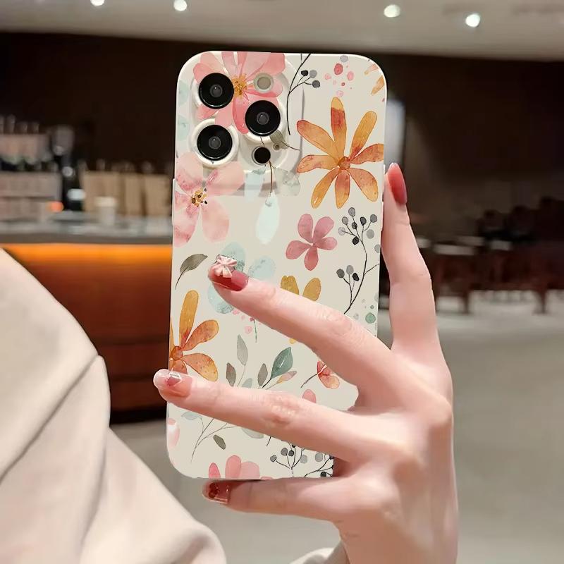 Stylish Cute Spring Flower Phone Case For iPhone 17 16 15 14 13 12 11 Pro Max 16E 7 8 Pus XR XS X Shockproof Silicone Soft Cover