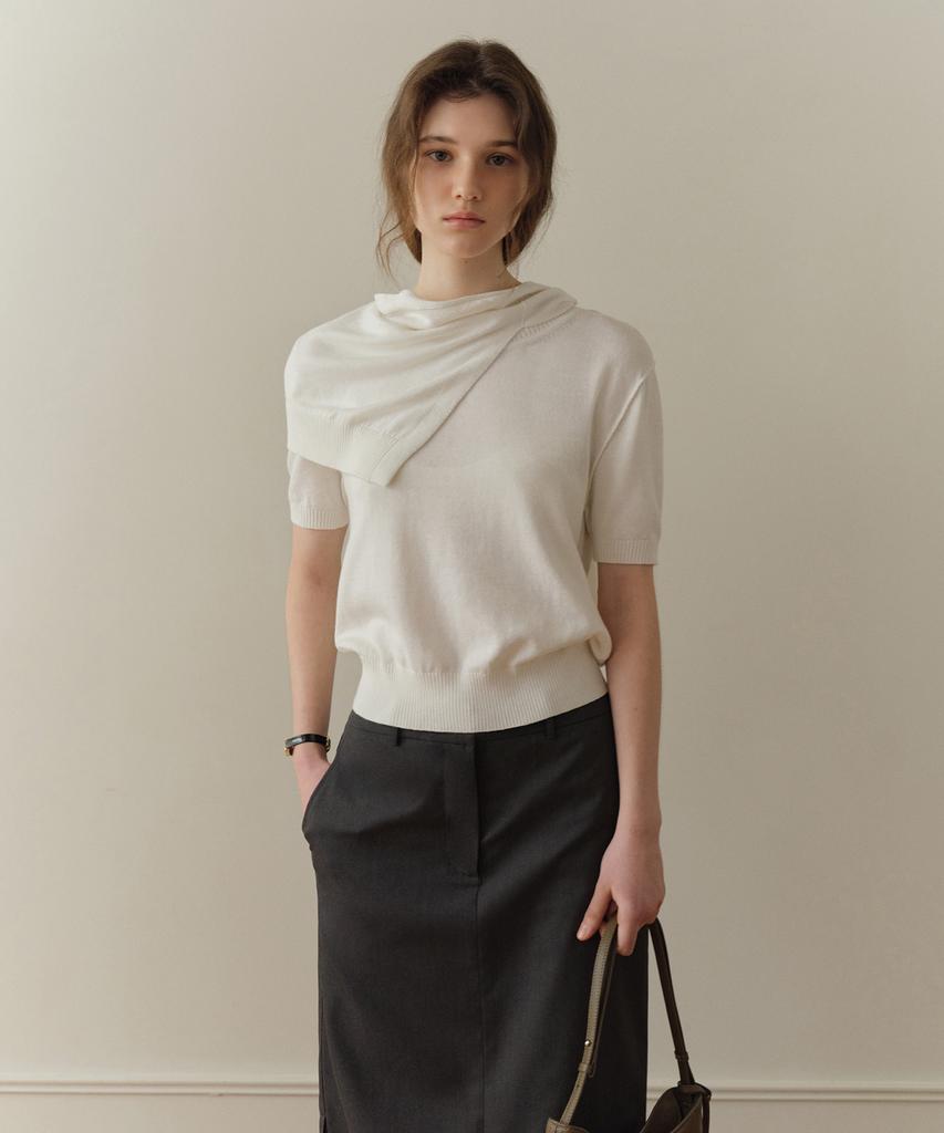 Poyueoaijeuonli Bay Layered Half Knit Set (Ivory)