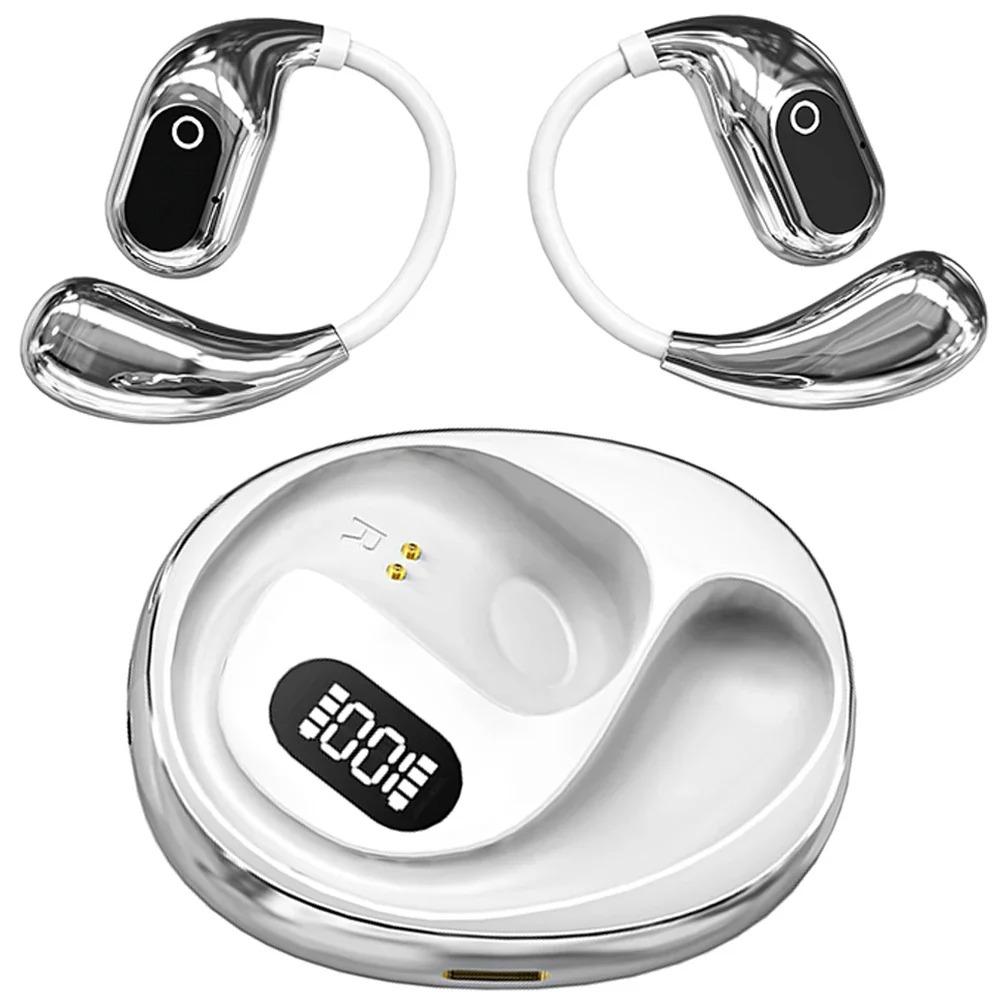 Bluetooth 5.4 Earphones Wireless Ear Hook Headphones Noise Reduction LED Display Headsets HiFi Stereo Earbuds