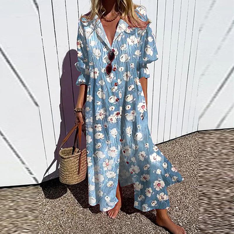 IHUASU Women's Fashion Summer Spring 2/1  Sleeve V-Neck Casual Dresses