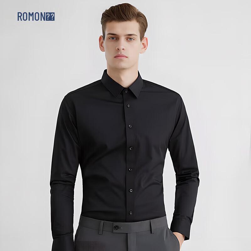 ROMON Men's Business Formal Long-Sleeve Shirt