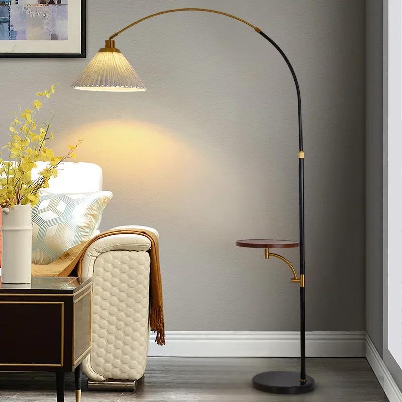 Modern Floor Lamp Nordic Standing Lights with Round Table Art Deco Fishing Lamp Living Room LED Sofa Floor Lights for Tea Table
