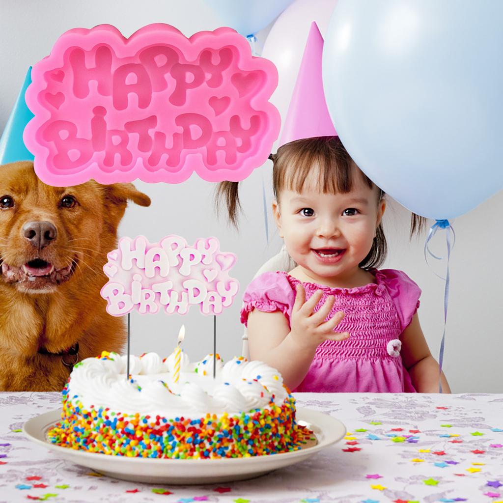 Happy Birthday 3D Silicone Fondant Cake Chocolate Mould Baking Sugar Craft Mold