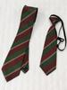 Coffee Brown & Green Striped Handmade High-Density Short Free-Tie Set with Matching Shirt Uniform Fashion