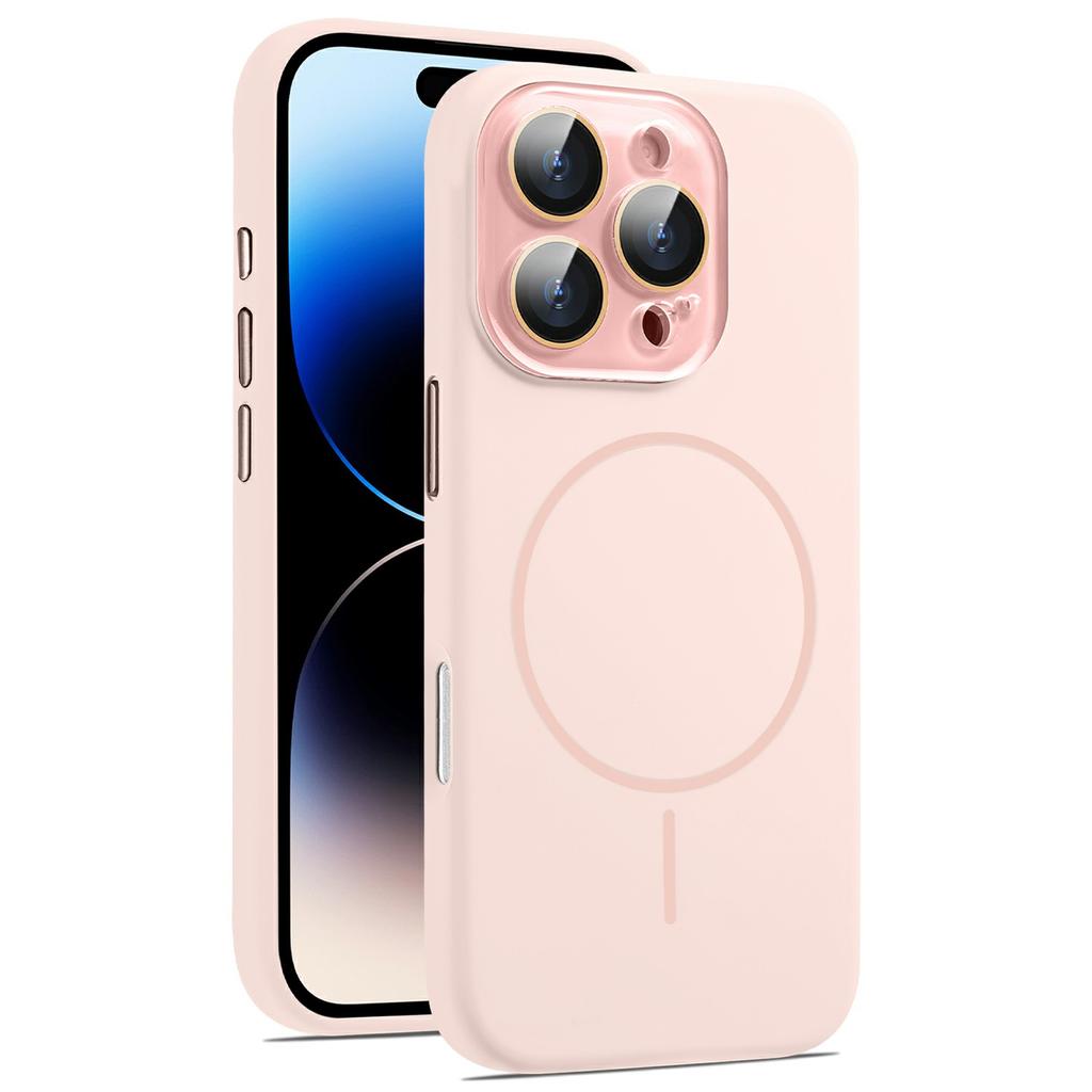 Für iPhone 16 Pro Max Hülle Kompatibel mit MagSafe Silikon Handyhülle mit Kameraobjektiv Vollständiger Schutz