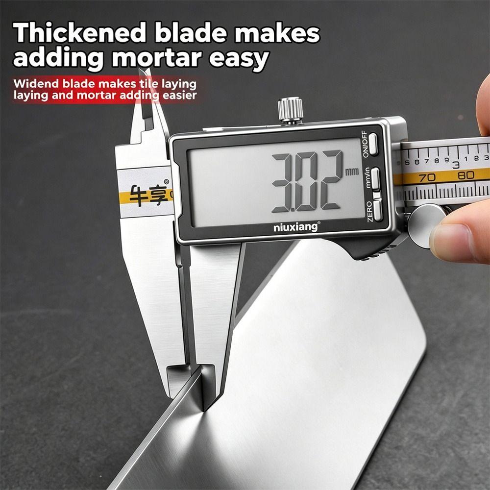 Flat/Pointed/Round Head Brick Trowel Stainless Steel Thickened Body Masonry Trowel Household & Construction Use Wooden Handle Rubber Mallet
