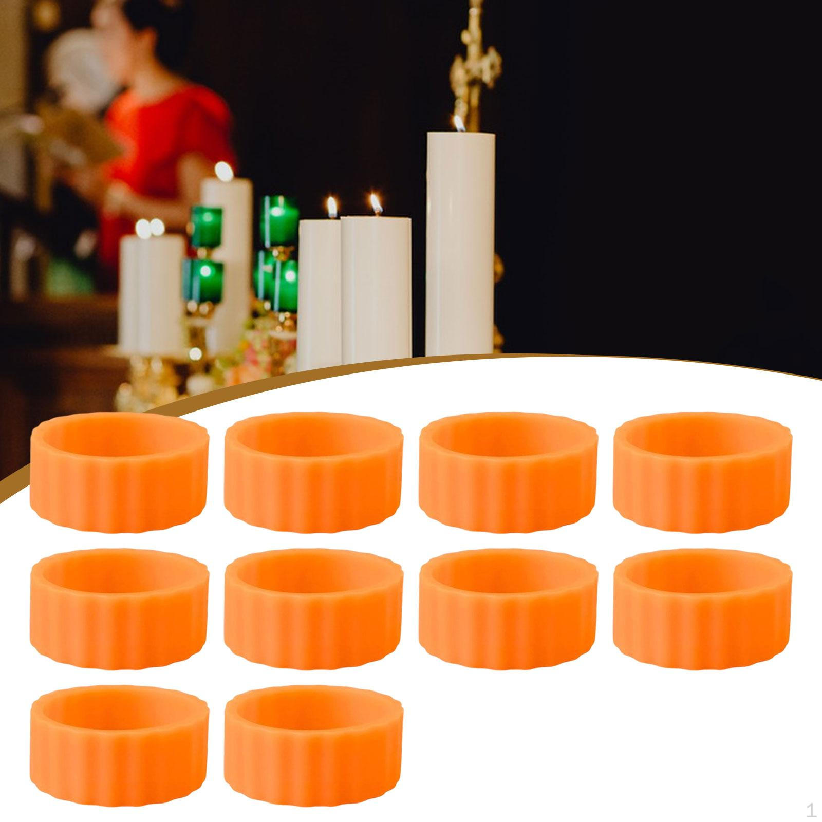 

10 штук держателей для свечей, каплеуловителей, колец-основ для свадебного декора оранжевый