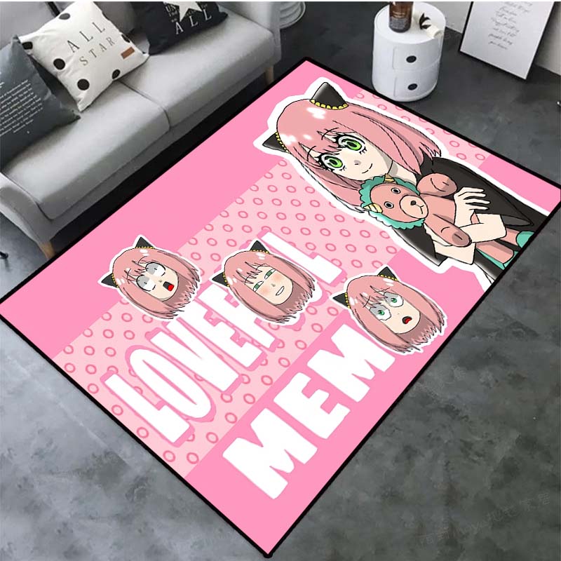 Cute Kawaii S-SPY-X-FAMILY NonSlip Area Rug for Living Room,Bedroom,Playroom,Kitchen,Door Floor Mat Home Decor Rug Gift Alfombra