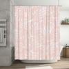 Pink White Monstera Leaf Shower Curtain For Bathroom Decor Modern Floral Pattern Waterproof Fabric Customizable Size (240X180Cm)
