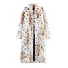 Damen Langer Kunstpelzmantel Mit Tierprint Streetwear Stil Herbst Winter Oberbekleidung