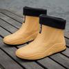 Work Boots For Men And Women Casual Short Tube Waterproof Shoes Fleece Warm Non Slip Wear Resistant Rain 2024