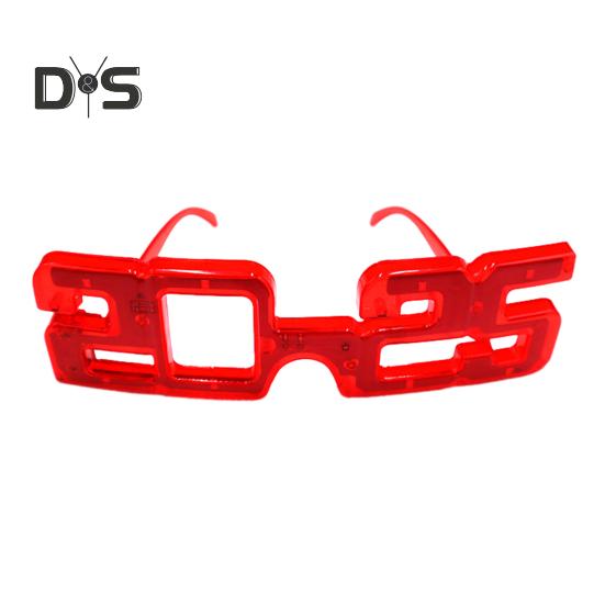 New Year Party LED Light Up Glasses 2025 Number Luminous Glasses 3 Lighting Modes Cosplay Birthday Party Photo Prop