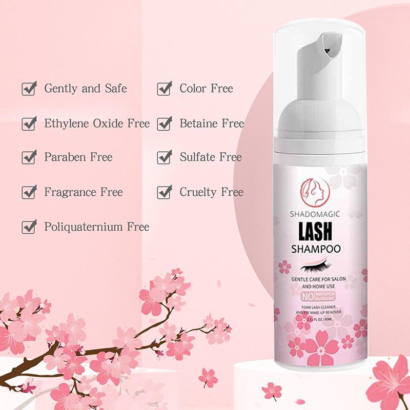 60ML Eyelash Shampoo Lash Cleaner Fast Cleaning Mascara Wand Foam Effective Deep Clean For Lash Extension Care