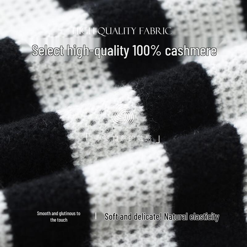 Muzhi Women's 100% Cashmere Striped Knit Vest