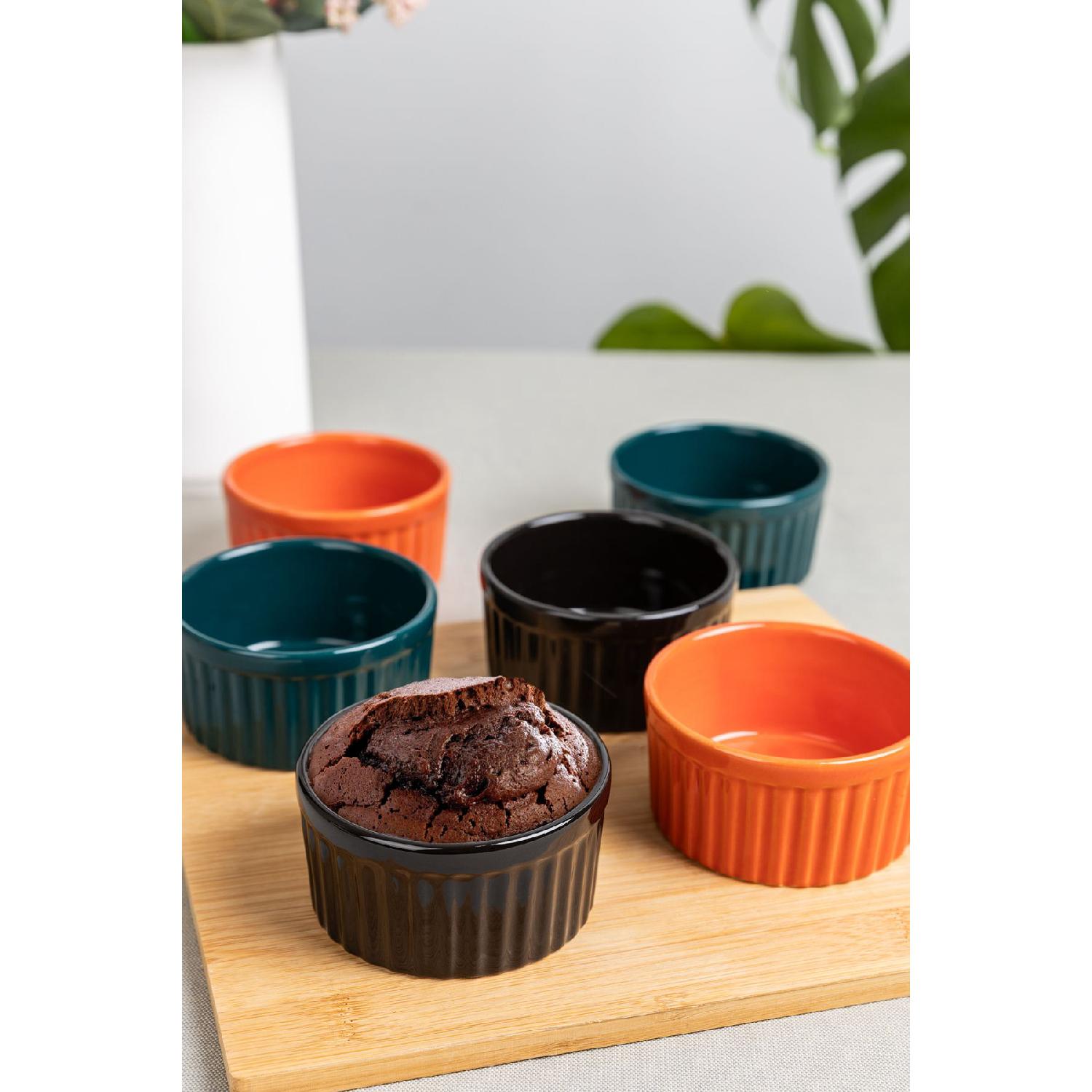 

6-piece Colorful Large Size Souffl Dish Oven Mold чистый