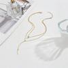 Minimalist Double Layered Y Shaped Collarbone Necklace for Women Popular Long Chain Drop Necklace Girls Party Body Jewelry Gifts