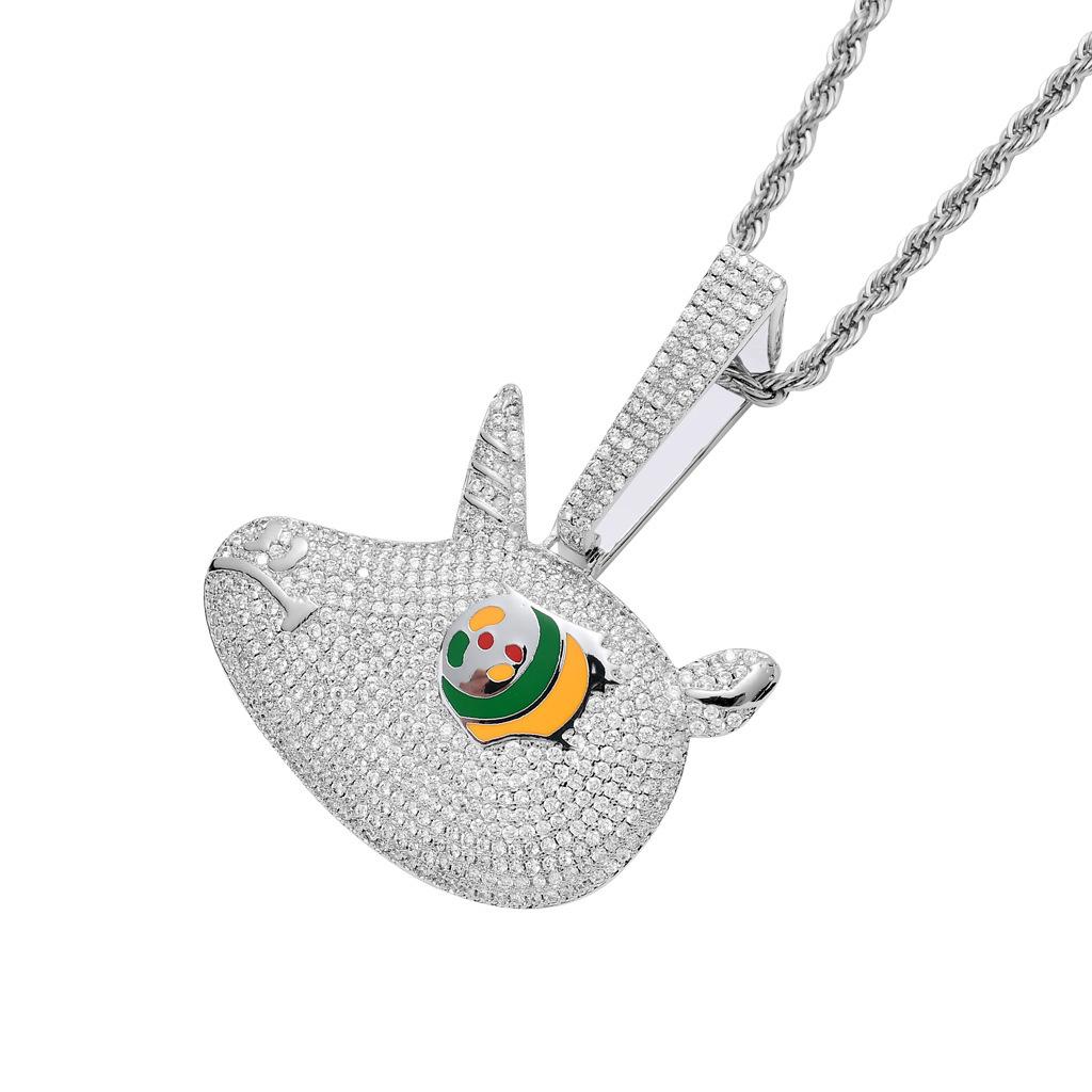 Popular Fashion and Personalized Unicorn Pendant From Europe and America Cute Color with Big Eyes and Micro Inlaid Zircon