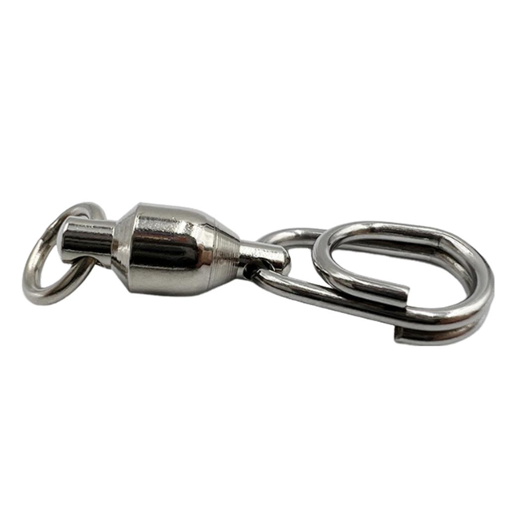 Pack of 10 Rolling Ball Bearing Snap Fishing Barrels Swivels Baits Connectors Clip for Saltwater Freshwater