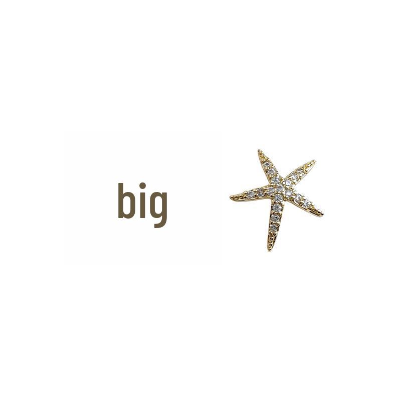 Seesterne Mikro-Inlay Zirkon Ohrringe: 14K Vergoldetes 925er Silber, Schlicht und Süß